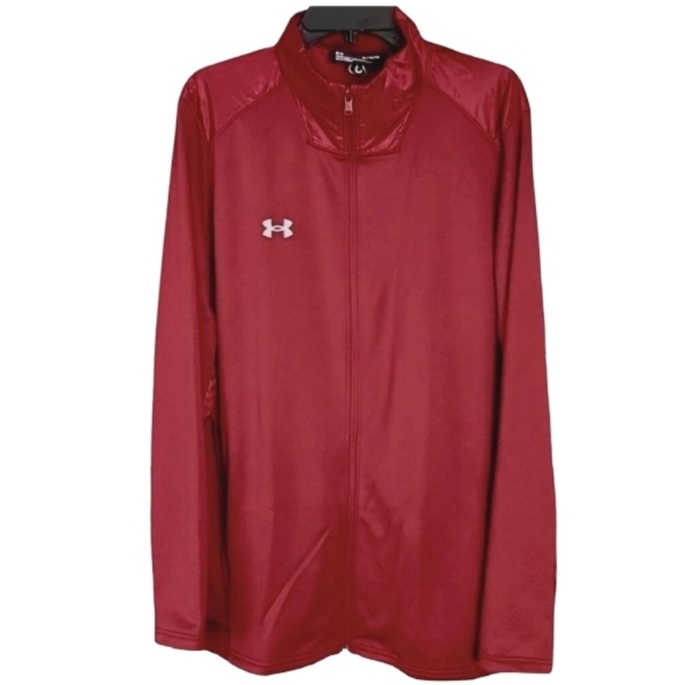 Under Armour Men's XLT Red Full Zip Track Jacket Loose Fit‎ Lightweight NWT